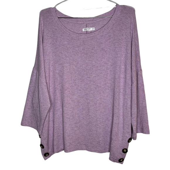 SIGNATURE Reitmans Lilac Dolman Sleeve Sweater Button Detail - Picture 1 of 6